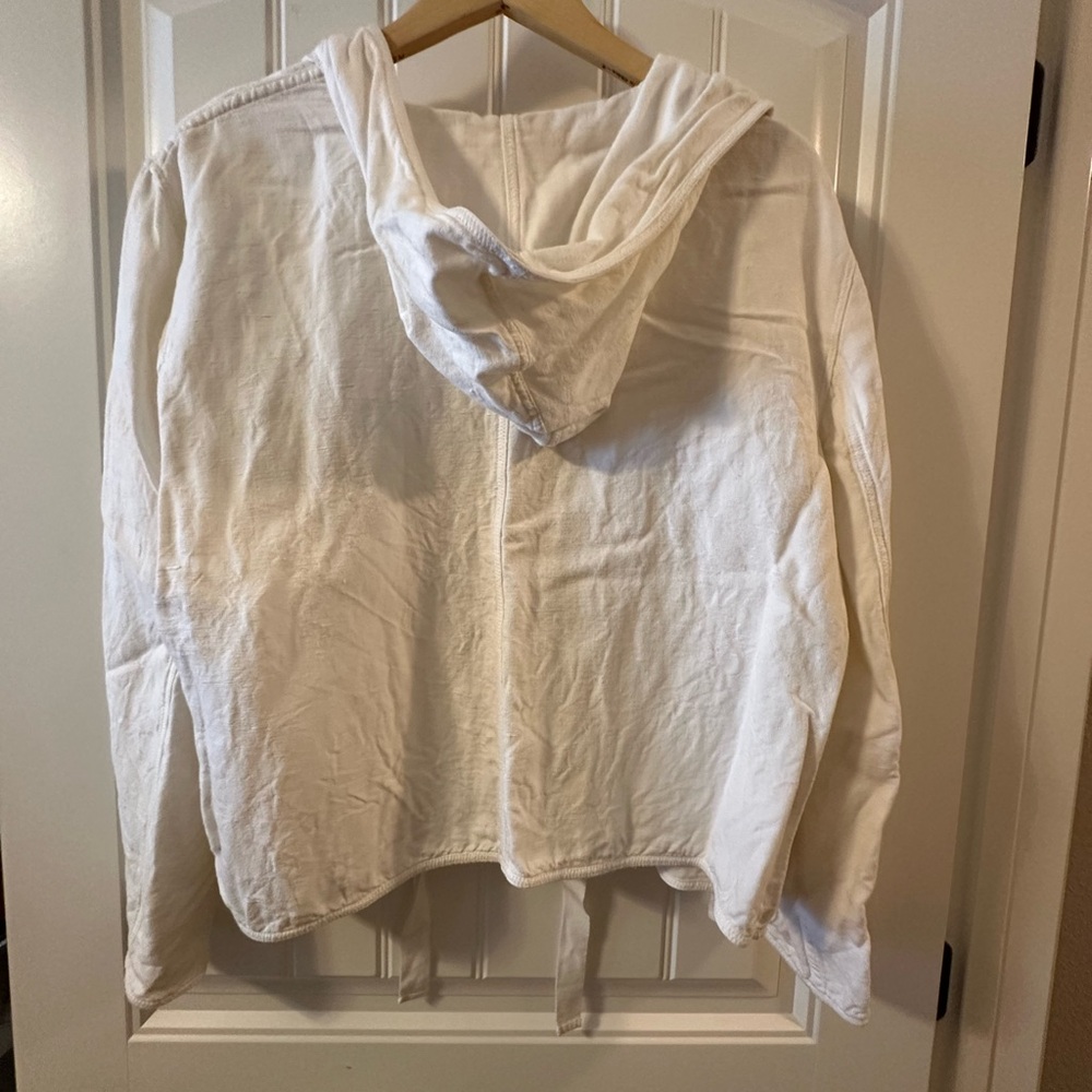 J. Jill White Linen Utility Jacket with Hood - Picture 3 of 3